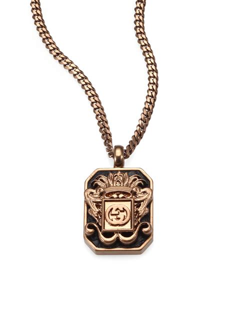 mens gucci tag necklace|Gucci gold jewellery for men.